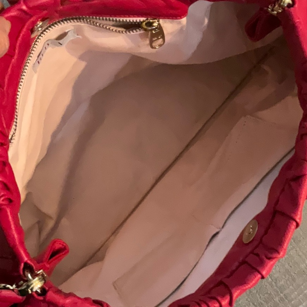 RED VALENTINO Pink/Fuschia Supple Leather Bag/Tote Elegant Large Bow Detail - Picture 6 of 14